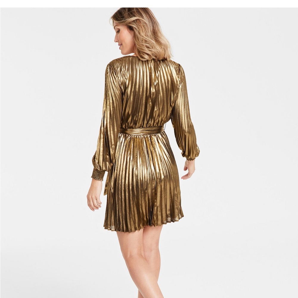 Women's Surplice-Neck Tie-Waist Pleat Dress, Created for Macy's